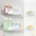 Crystal-Clear Shower Caddy with Soap Dish & Adhesive Pads, 2 Pack | Acrylic Wall Mounted Shower Shelves for Bathroom Organizers and Storage, No Drill for Bathroom Decor by Sotfamily