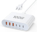 100W USB C Fast Charger Block Compact GaN 6 Port PD USB C and QC USB A Wall Charger Type C Charging Station Hub Adapter Plug Cube Brick for iPhone 17 16 15 14 Pro Max iPad Pro Air Samsung Pixel LG by BOVICAS