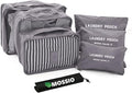 Mossio 7 Set Packing Cubes with Shoe Bag - Compression Travel Luggage Organizer by Mossio
