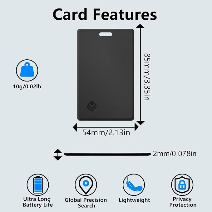 Wallet Tracker Card 2-in-1, Compatible with Apple Find My Only for iOS | Ultra-Slim 2mm Smart Key Finder Tag, Loud Alert Tracking Device for Travel, Luggage, Passport, Backpacks and Purses - Image 6