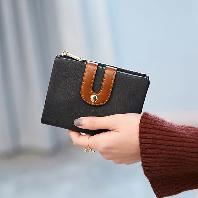 AOXONEL Women's Rfid Small Bifold Leather Wallet Ladies Mini Zipper Coin Purse id card Pocket,Slim Compact Thin - Image 5