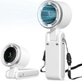 Portable Fan, Mini Fan, Handheld Turbo Fan, Portable Rechargeable Fan, 5-Speed, LED Display, Foldable Design (White) by Unknown