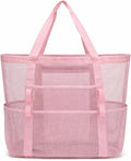 Mesh Beach Tote Bag Large Capacity Pool Gym Laundry Tote Foldable with Pockets Lightweight Travel Bag by HEROWORLD