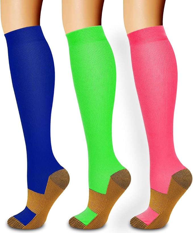 3 Pack Medical Compression Sock-Compression Sock For Women and Men Circulation -Best for Running,Nursing,Athletic Sports by LaiteHebe