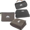 BlueHills Ultra Compact and Compact Light Travel Blankets for Two Value Pack Set of 2 – Airplane Travel Essentials Soft Flight Trips Throw in Portable Cases for Car Plane Travel Gifts – Gray by BlueHills