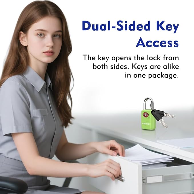 SURE LOCK Mini TSA Approved Keyed Luggage Lock – One Key Opens All, Fits Tight Zipper Gaps & Small Pull Holes, Compact Travel Lock for Suitcases, Backpacks & Handbags - Image 4