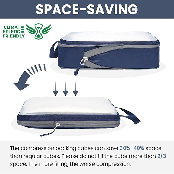 BAGAIL 6 Set Ultralight Compression Packing Cubes Packing Organizer for Travel Accessories Luggage Suitcase Backpack - Image 5