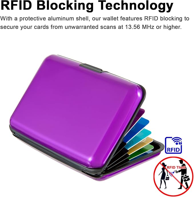 Credit Card Holder Small RFID Blocking Wallet Business Metal Slim Mini Aluminum Hard Case for Women Men - Image 3