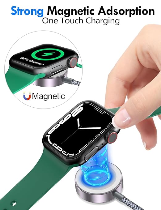 1Pack Travel Essentials for Apple Watch Charger,3-in-2 Multi Charging Cable | Cruise Vacation Camping Essentials for iPhone Charger,Type C/Lightning for iWatch,iPhone 17-12,Xbox Series X&S-6FT Gray - Image 6