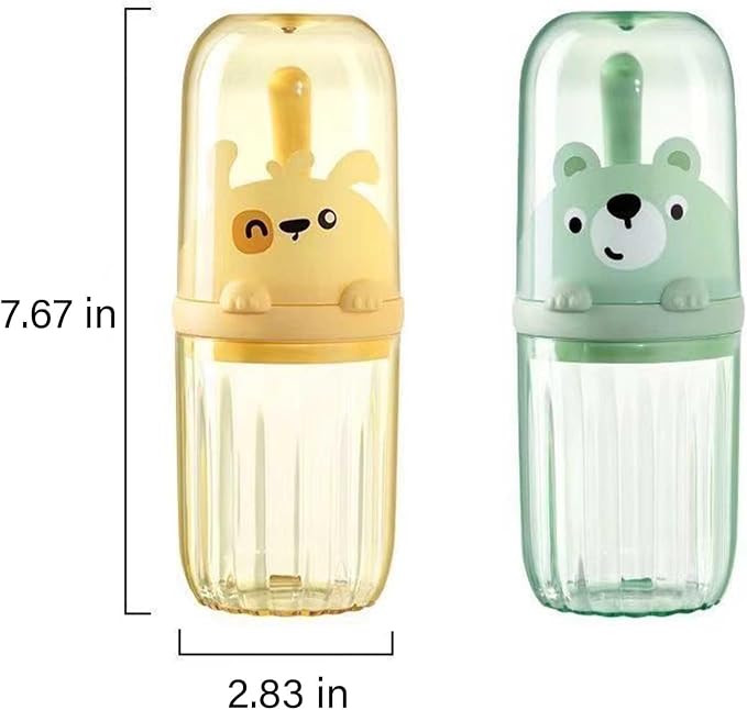 Toothbrush Travel Case for Kids with Detachable Handle, Portable Cute Toothbrush Holders, Multifuction Toothbrushes Toothpaste Storage Box for Camping Travel or Daily Use (Yellow) - Image 9