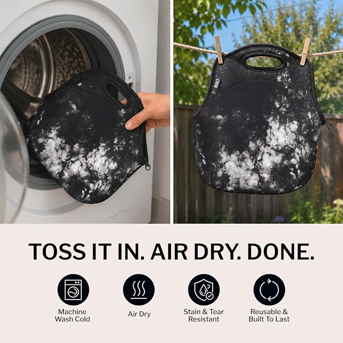 Built Gourmet Getaway Neoprene Lunch Bag - Nightfall Tie Dye - Image 7