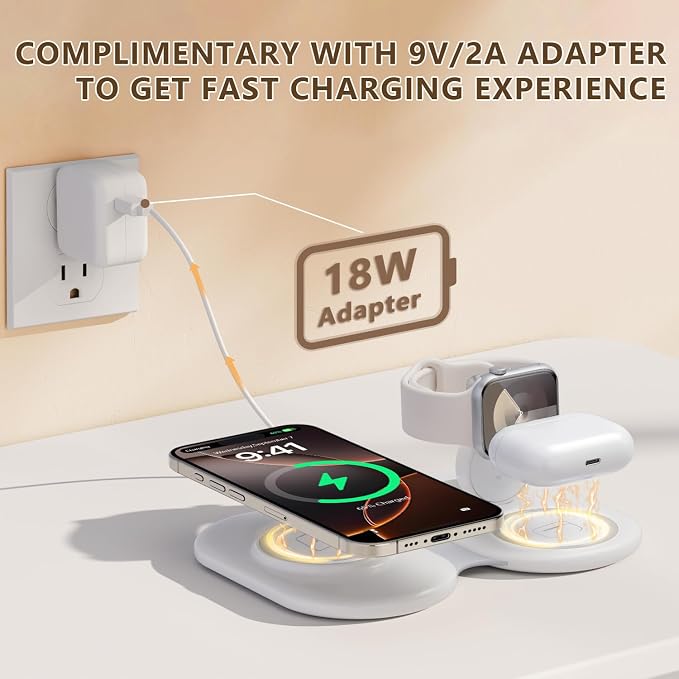 2026 Traveling Portable Wireless Mag-Safe Fast Charging Station | Magnetic 3 in 1 Charger for iPhone 17 16 15 14 13 12 Pro Max Plus,Apple Watch Series & Air pods 4 3 2 Pro-Gifts for Family - Image 5