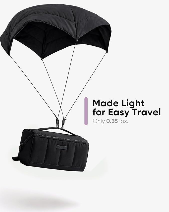 NISHEL Travel Makeup Bag Organizer Pouch Open Flat Cosmetic Case Brush Slot | Open-flat design keeps cosmetics, brushes, and beauty tools organized for travel and daily routines, Medium, Black - Image 7