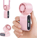 Mini Portable Handheld Turbo Fan – Small but Mighty, Whisper-Quiet, Long-Lasting, 5-Speed High-Velocity Rechargeable battery Fan, Personal Fan for Outdoor, Travel, Gifts for Women & Men(Pink) by Unknown