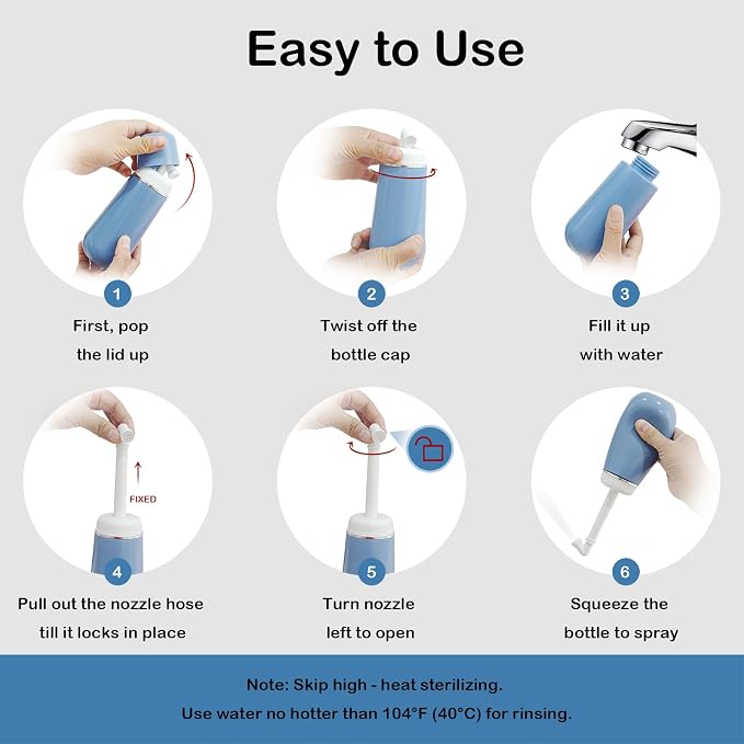 Portable Bidet for Travel 400ml, Handheld Personal Toilet Spray for Women and Men - Image 3