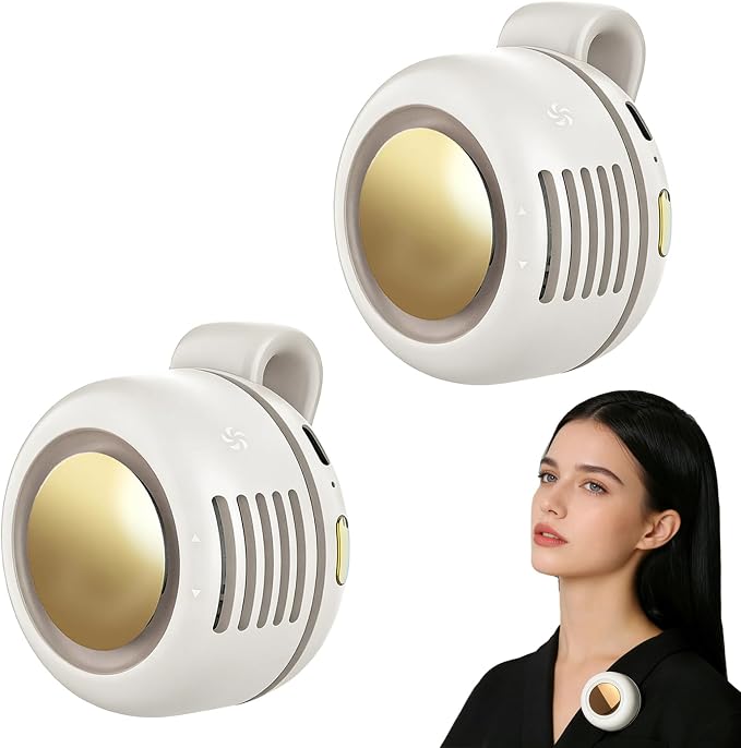 Portable Fan,Clip On Waist Bladeless, Ultra-Quiet Personal Mini Neck Fan | 3 Speeds with 360°Adjustable Clip Mini Fan Personal USB Rechargeable Small Fan for Summer by Unknown
