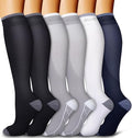 6 Pack Copper Compression Socks for Women and Men Circulation-Best Support for Medical,Running,Nursing,Athletic by Bluemaple