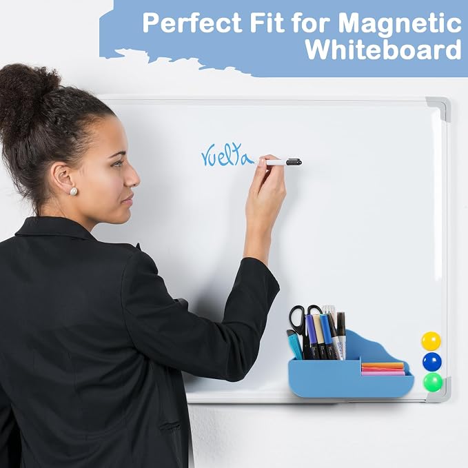 KITANIS Magnetic Pen Holder,3 Compartments Magnetic Dry Erase Marker Holder,Extra Strong Magnet Storage Marker Pen Pencil Organizer for Refrigerator,Whiteboard,Locker Accessories(Cloud Style) - Image 5