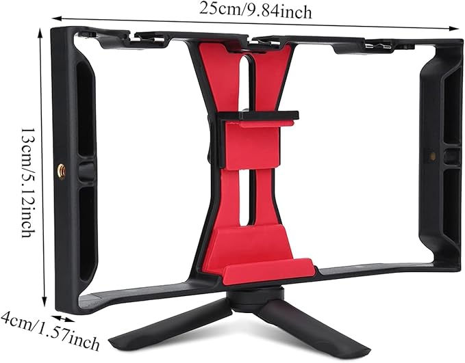 Smartphone Video Rig, Phone Video Cage Grip with Cold Shoe Mount Filmmaking Vlogging Case Phone Stabilizer Mount Phone Holder for Video Recording Handheld Stabilizer for Videomaker Videographer - Image 4