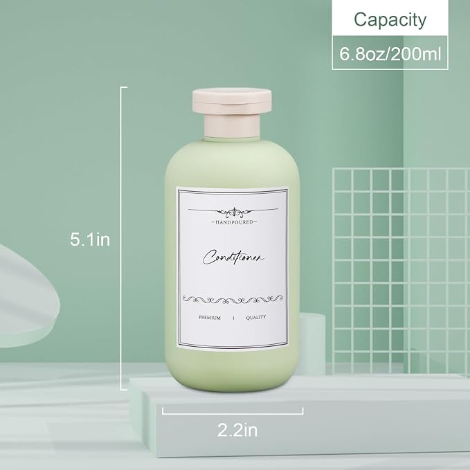 3 PACK Travel Shampoo Bottle, Empty Plastic Squeeze Bottles 6.8oz with Flip Cap, Lotion Container for Toiletries Travel Size Shampoo and Conditioner - Image 4