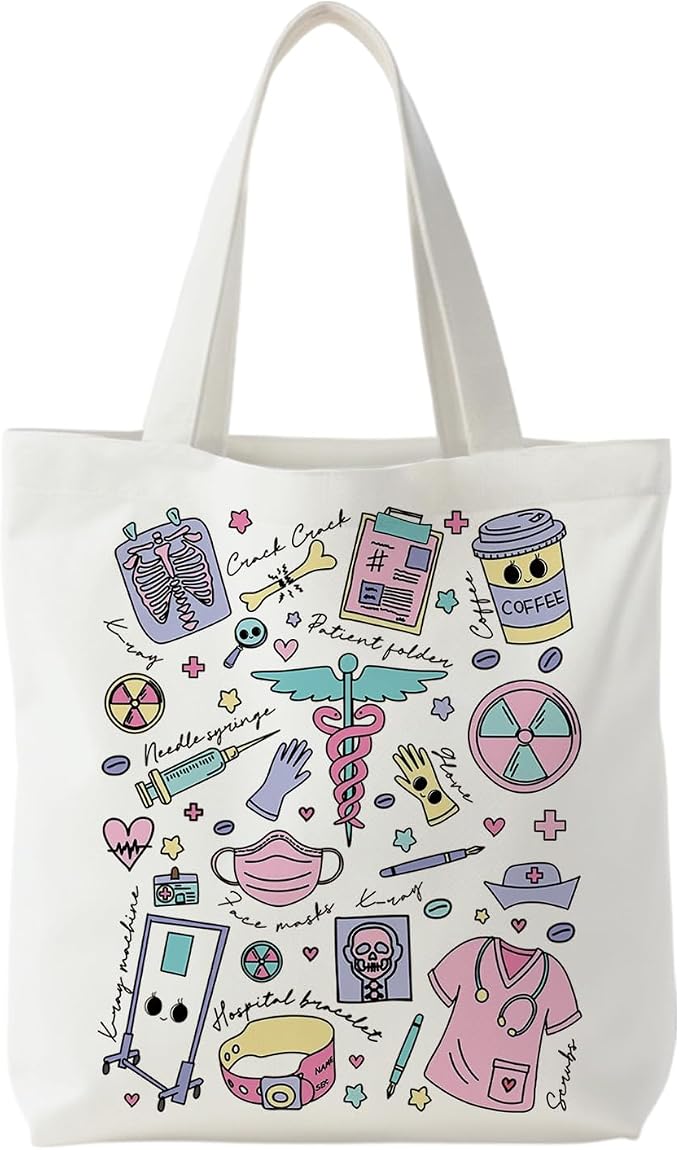 Nurse Canvas Tote Bag, Nurse Appreciation Gifts, Nursing School Gift Reusable Shopping Grocery Bags by Unknown