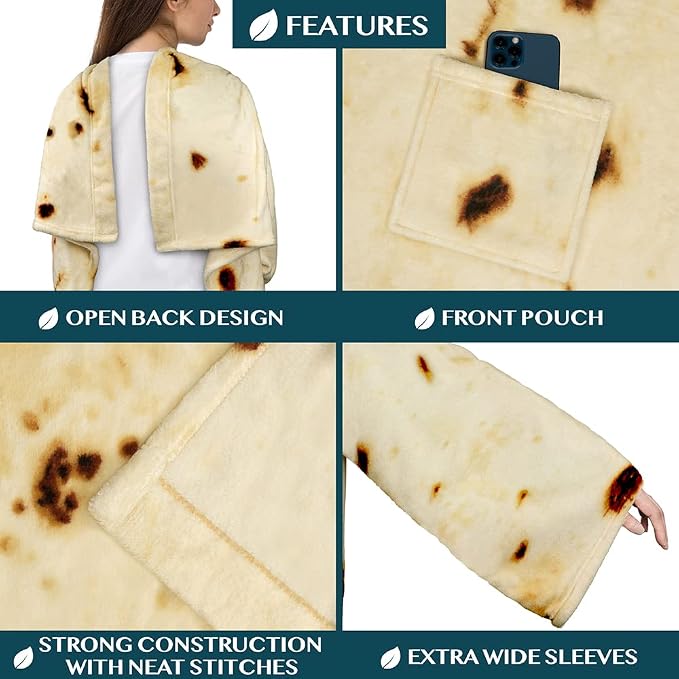 PAVILIA Wearable Blanket with Sleeves for Adult Women Men, Cozy Fleece Warm Wrap Throw with Arms, Gifts for Christmas, Wife - Image 2