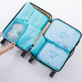7 Set Packing Cubes, Travel Foldable Luggage Organizers Storage Bag Accessories Suitcase with Laundry Bag & Shoe Bag, Blue by Fxkoolr