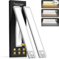 10inch Under Cabinet Lighting with 3 Color Temps, 2 Pack Rechargeable Motion Sensor Light Indoor, 5 Levels Dimmable Magnetic Closet Lights, Wireless Under Counter Lights for Kitchen, Stairs by MCGOR