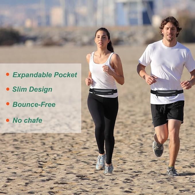 U·LANARO Slim Running Belt Fanny Pack Running Phone Holder Waist Band Pouch | Fits ALL Phones, Marathon Sport Workout Exercise Fitness, Money Belt, Expandable Pocket, Runners Gear Accessories, Men Women - Image 7