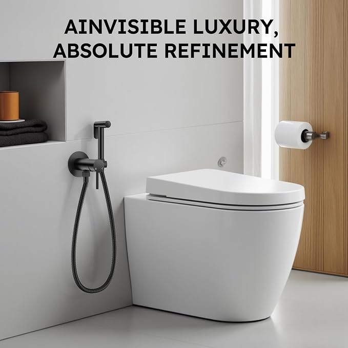 Arofa Built-in Hot and Cold Bidet Sprayer, Warm Water Bidet, Matte Black | Wall-Mounted Design, Dual Control Modes, Leak-Free Bidet Hose, Feminine/Baby/Pet Wash, Cloth Clean & Rinse, Stainless Steel - Image 7