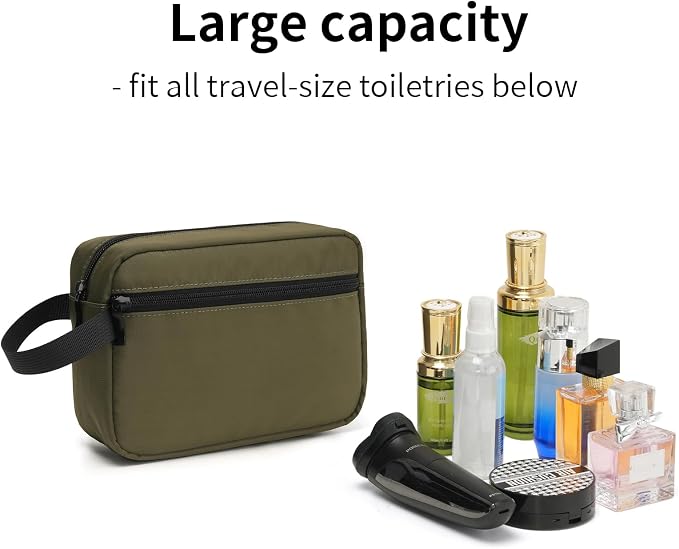 Travel Toiletry Bag for Men & Women, Hanging Cosmetic Organizer | Water-Resistant Fabric, Sturdy Handle, Lightweight Dopp Kit – Bathroom Toiletries, Makeup, Shaving, Grooming & Accessories - Image 4