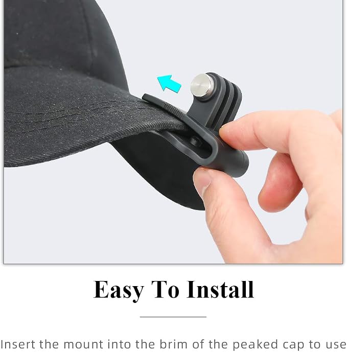 Baseball Hat Clip Mount Baseball Cap Clamp Quick Release Mount Compatible with GoPro Hero 13 12 11 10 9 8 7 6 5 Black,DJI Osmo Action 6/5 pro/4/3/2,AKASO/Crosstour/Campark and More - Image 2