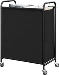 GRANNY SAYS 2 Section Laundry Sorter, 130L Large Hamper Basket with Wheels | Divided Black Hamper Cart, Rolling Organizer for Bedroom, Bathroom by GRANNYSAYS