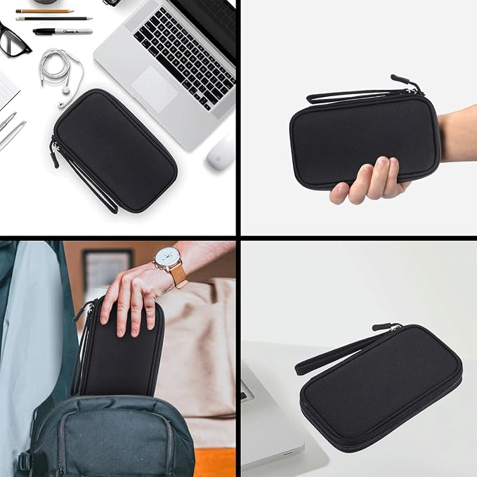 CAAORDKSO Electronic Organizer Case, Travel Cable Organizer Pouch Electronic Accessories Carry Case Water Resistant Organizer Pouch Bag for Cable, Cord, Charger, Phone, Power Bank, Earphone (Black) - Image 5