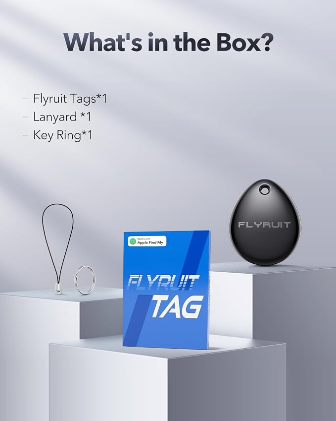 Air Tracker Tags-1 Pack for Apple Find My, iOS Only, Official MFi Certified | Smart Bluetooth Key Finder, Tracking Device for Iphone, Mini Finder Locator for Key, Backpack, Wallet, Bags, eBike, Travel - Image 8