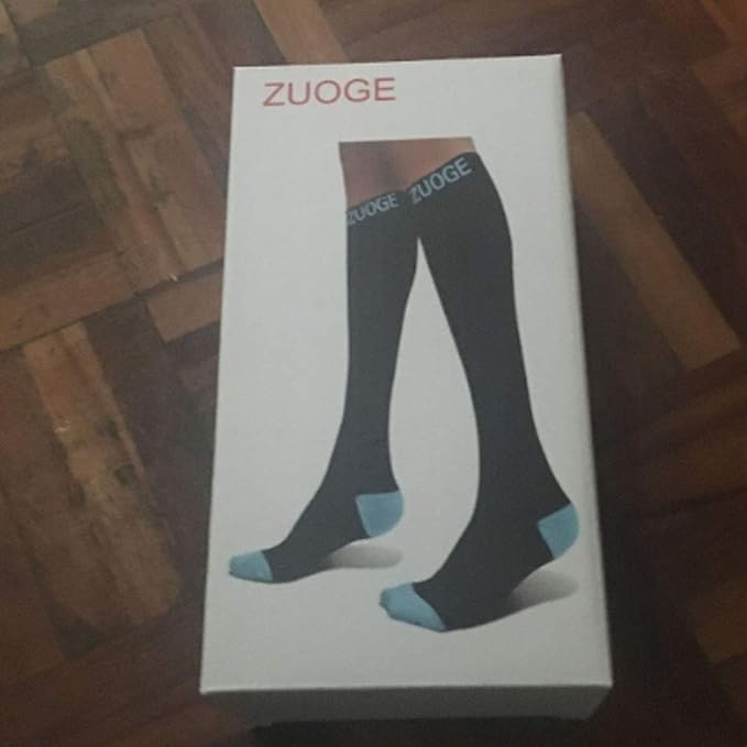 zuoge 3 Pairs Compression Socks Pack - Best Medical, Nursing, Travel & Flight Socks - Running & Fitness - 15-20mmHg - Image 2