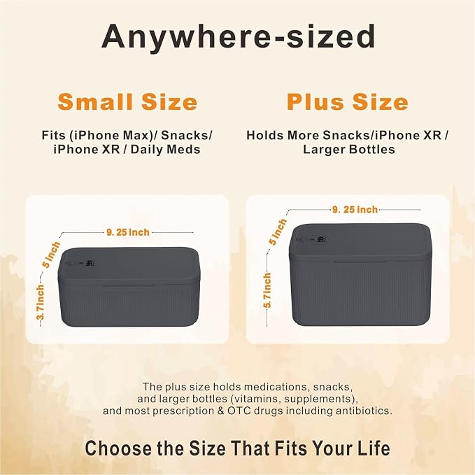 Lockable Storage Box,Medicine Lock Box Travel Case,Refrigerator Bin Container for Food,Medicines,Snacks,Locking Mobile Cell Phone Device Jail,Lockbox for Office,Home,School,Father Gift (Navy Plus) - Image 2