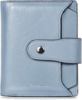 BOSTANTEN Leather Womens Wallet Small RFID Blocking Credit Card Holder | Removable ID Window, Zipper Coin Pocket, Bifold, Minimalist, Fits Small Purses, Daily Use, Ladies Gifts, Blue by BOSTANTEN