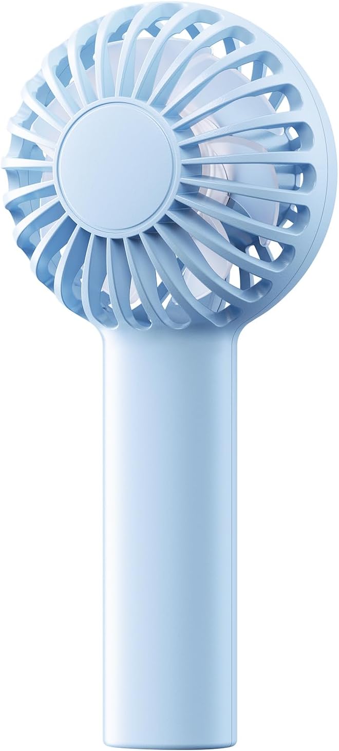 SWEETFULL Mini Portable Fan - Rechargeable Handheld Fan, 3 Speeds Personal Small Hand Gifts for Travel Essentials, Lash, Makeup, Eyelash, Kids, Girls, Women - USB, Cute Design Light Blue - Image 8
