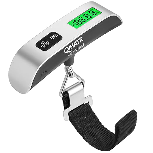 Luggage Scale, 110lb Luggage Weight Scale for Travel,Backlit LCD | 4-Unit Switching, Non-Slip, Travel Essentials for Luggage Backpacks Packages, Battery Included, High Accuracy by Unknown