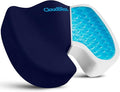 CloudBliss Gel Memory Foam Seat Cushion for Long Sitting, Large, Blue | Gel Chair Pad for Tailbone, Coccyx, Sciatica , Soft Suede Cover, Non-Slip , Washable Mesh, for office, home, car by CloudBliss