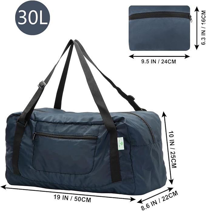HOLYLUCK Foldable Travel Duffel Bag For Women & Men Luggage Great for Gym (Navy Blue) - Image 2