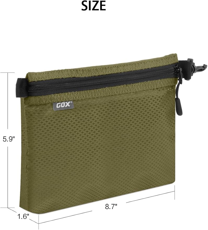 GOX Small Toiletry Bag for Men Bulk Cosmetic Bag Dopp Kit Carry On Zipper Pouch Organization Nylon Small Packing Sack Waterproof (Dark Green) - Image 3