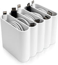 Cable Management Organizer Cord Management, Multiple Slots for Home, Office, Desk, Workshop, Durable Plastic Connectable Cable Organizer, Tangle-Free, Expandable Storage, White by Unknown