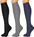 3 Pack Compression Socks - Compression Socks Women and Men, 15-20mmHg, Best for Nurses, Travel, Pregnancy by Unknown