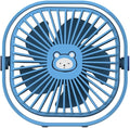 Small Desk Fan, 3 Speed Settings, USB Table Fans for Bedroon, Home/Office/Dorm, Quiet, Cute Mini Fan for Kids, Indoor/Outdoor, F101 (Blue Bear) by Mottinhill