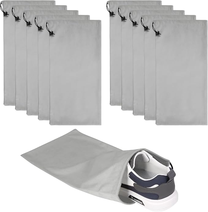 10 Pcs Single Shoe Bags for Travel, Dustproof Drawstring Travel Shoe Bag | 18"X9"shoe travel bag for Packing, Shoe Bag storage Sneaker Travel Bags, Washable Reusable dust bags for Handbags Shoes Toys by CARPDIM