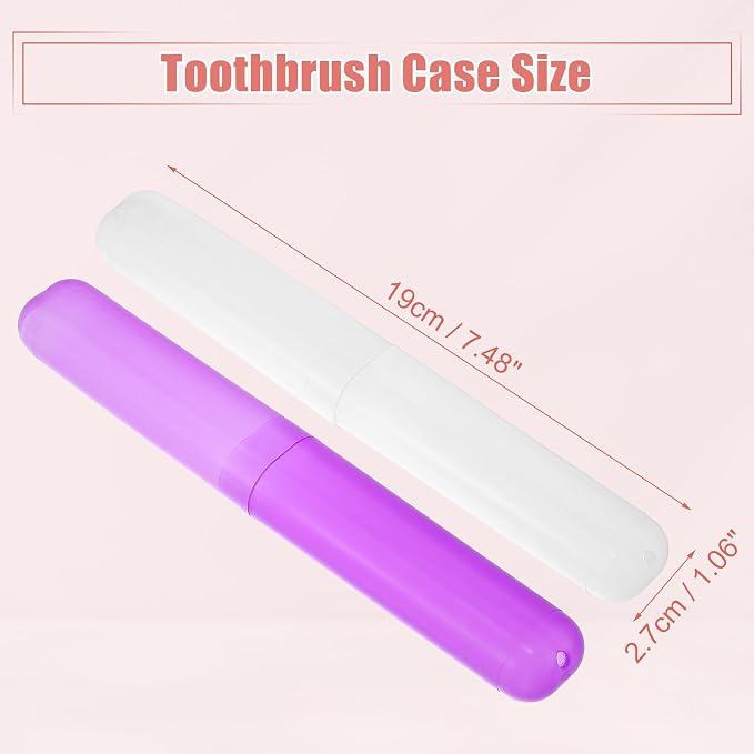 VOCOSTE 2Pcs Travel Toothbrush Case, White&Purple | Moisture-Proof Keeps Brush Fresh, Compact for Tight Bags, 2-Pack for Sharing, Essential for Couples - Image 4