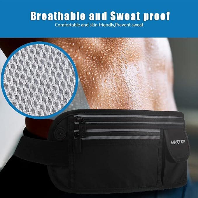 Slim Running Belt Fanny Packs for Women Men, Reflective Waist Pack Phone Holder for Walking Fitness Workout Exercise,Water Resistant Running Travel Belt Bag Jogging Pouch, Gym Accessories for Runner - Image 6