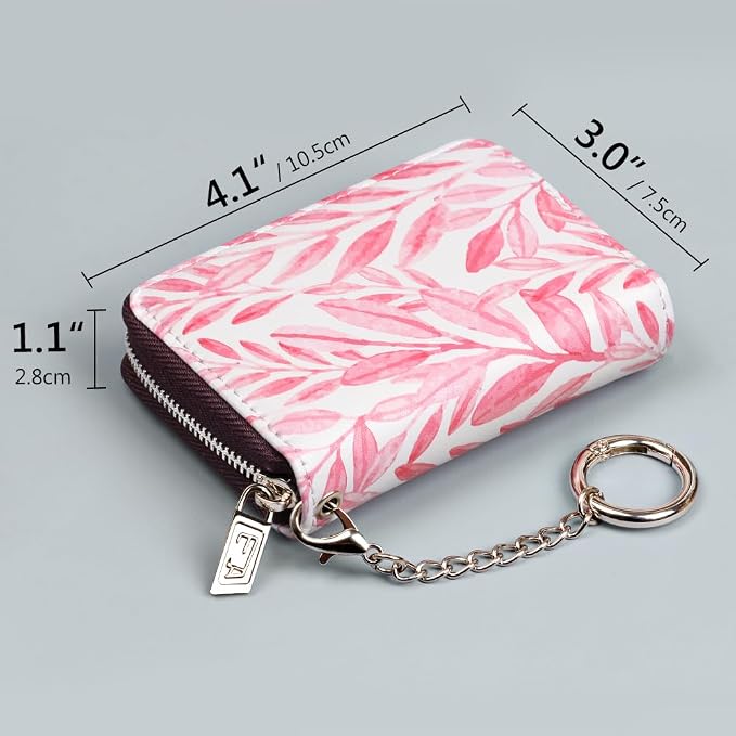 FurArt Zipper Wallet Women RFID Credit Card Holder keychain Wallet | ID Window RFID Blocking Compact Small business 15/16 slots - Image 6